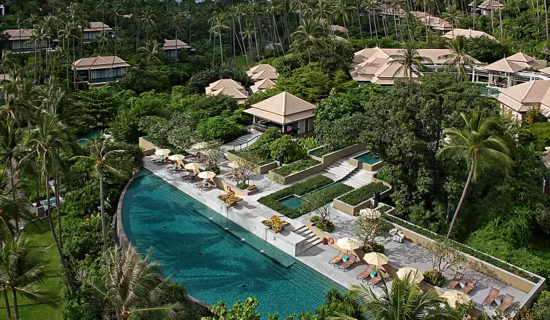 Banyan Tree Samui-Aerial pool view Banyan Tree Samui-Aerial pool view