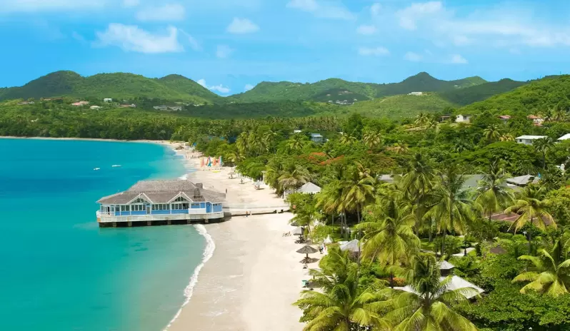 Sandals Halcyon Beach St Lucia-Beach Overview Sandals Halcyon Beach St Lucia-Beach Overview