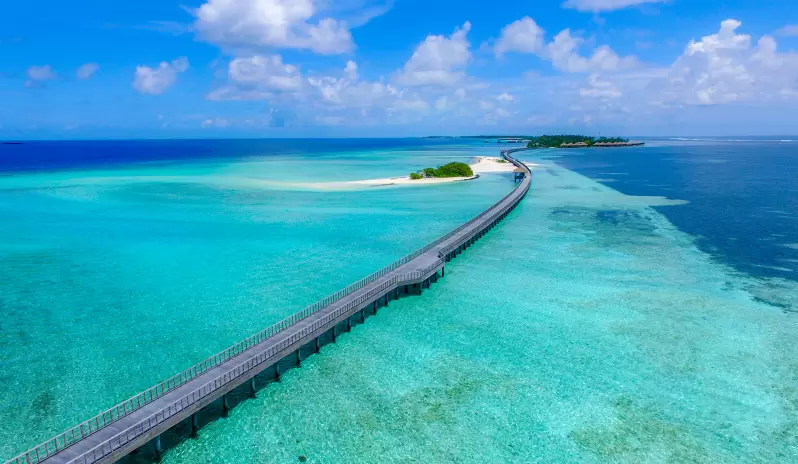 The Residence Falhumaafushi-Aerial View of Bridge Connecting Two Islands The Residence Falhumaafushi-Aerial View of Bridge Connecting Two Islands