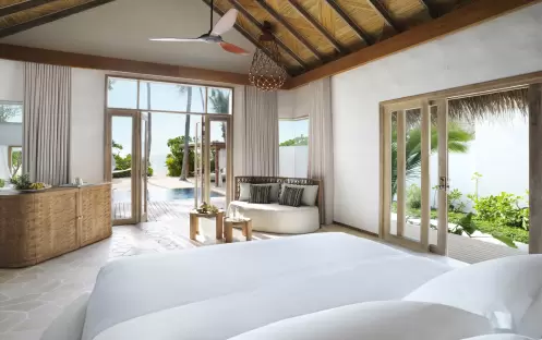 Fairmont Maldives Sirru Fen Fushi-DELUXE BEACH SUNSET VILLA BEDROOM 1_15637 Fairmont Maldives Sirru Fen Fushi-DELUXE BEACH SUNSET VILLA BEDROOM 1_15637