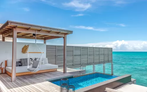 Fairmont Maldives Sirru Fen Fushi-THREE BEDROOM WATER SUNSET VILLA POOL_18842 Fairmont Maldives Sirru Fen Fushi-THREE BEDROOM WATER SUNSET VILLA POOL_18842