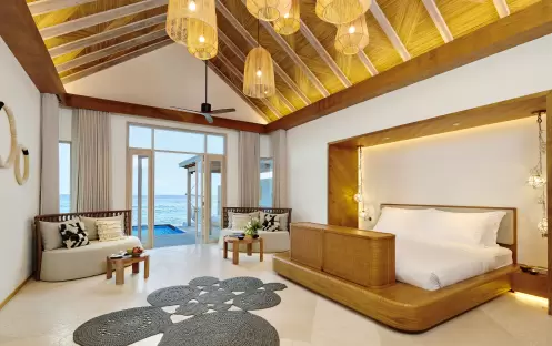 Fairmont Maldives Sirru Fen Fushi-TWO BEDROOM WATER SUNRISE VILLA BEDROOM_15642 Fairmont Maldives Sirru Fen Fushi-TWO BEDROOM WATER SUNRISE VILLA BEDROOM_15642