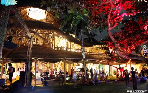 Azul exterior at night from Azul garden Azul exterior at night from Azul garden