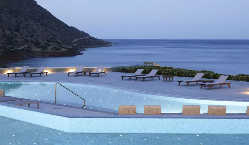 Cayo Elounda pool at night Cayo Elounda pool at night