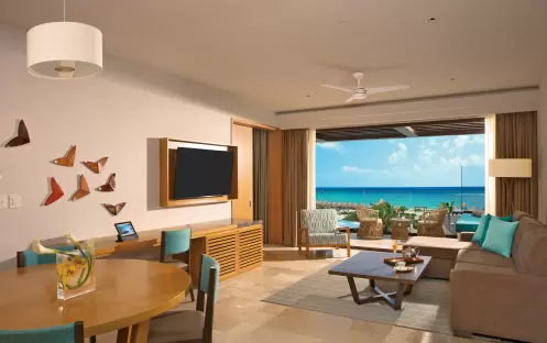 DREAMS PLAYA MUJERES PREFERRED CLUB FAMILY SUITE OCEAN VIEW LIVING AREA DREAMS PLAYA MUJERES PREFERRED CLUB FAMILY SUITE OCEAN VIEW LIVING AREA