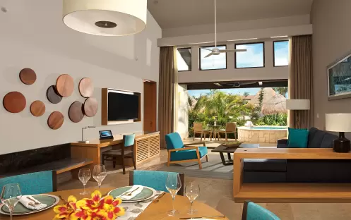 DREAMS PLAYA MUJERES TWO BEDROOM VILLA DINING AND LIVING DREAMS PLAYA MUJERES TWO BEDROOM VILLA DINING AND LIVING