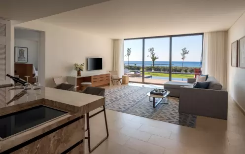 AMARA HOTEL - ONE BEDROOM SEAFRONT CABANA  LIVING ROOM AMARA HOTEL - ONE BEDROOM SEAFRONT CABANA  LIVING ROOM
