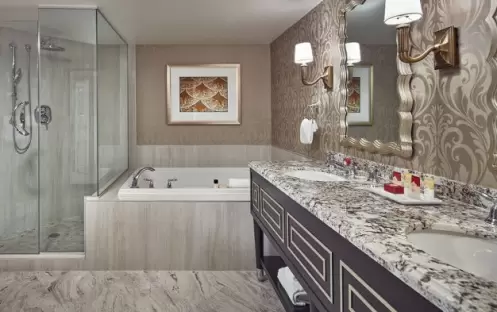Paris Las Vegas - Burgundy Petite Suite Bathroom Paris Las Vegas - Burgundy Petite Suite Bathroom