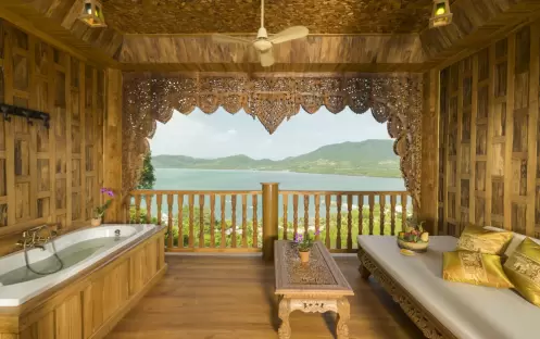 Santhiya Koh Yao - Supreme Deluxe view from the bathtub Santhiya Koh Yao - Supreme Deluxe view from the bathtub