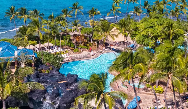 HILTON WAIKOLOA VILLAGE-HOTEL AREA OVER VIEW HILTON WAIKOLOA VILLAGE-HOTEL AREA OVER VIEW