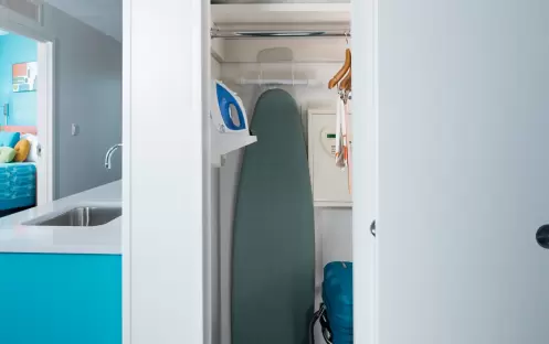 Universal’s Cabana Bay Beach Resort - Two Bedroom Suite Kitchen and Closet Universal’s Cabana Bay Beach Resort - Two Bedroom Suite Kitchen and Closet