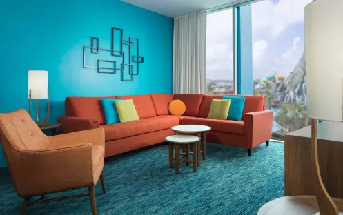 Universal’s Cabana Bay Beach Resort - Two Bedroom Suite Living room full view Universal’s Cabana Bay Beach Resort - Two Bedroom Suite Living room full view