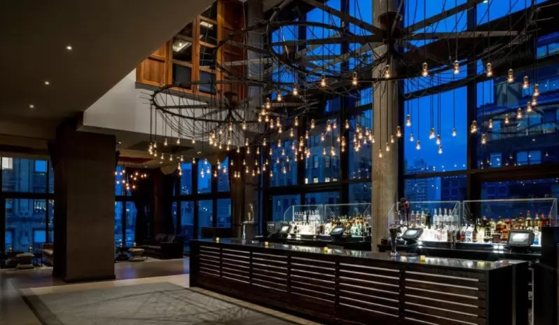 Royalton Park Avenue NYC  Bar night view Royalton Park Avenue NYC  Bar night view