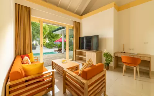 Two Bedroom Family Pool Beach Villa - Living Two Bedroom Family Pool Beach Villa - Living