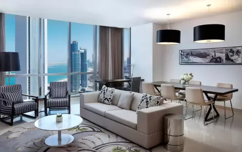 Conrad-Abu-Dhabi-One-Bedroom-Apartment-Living-Room Conrad-Abu-Dhabi-One-Bedroom-Apartment-Living-Room