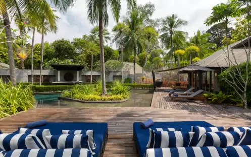 The Slate-Two Bedroom Pool Villa-Outdoor daybeds to landscape The Slate-Two Bedroom Pool Villa-Outdoor daybeds to landscape