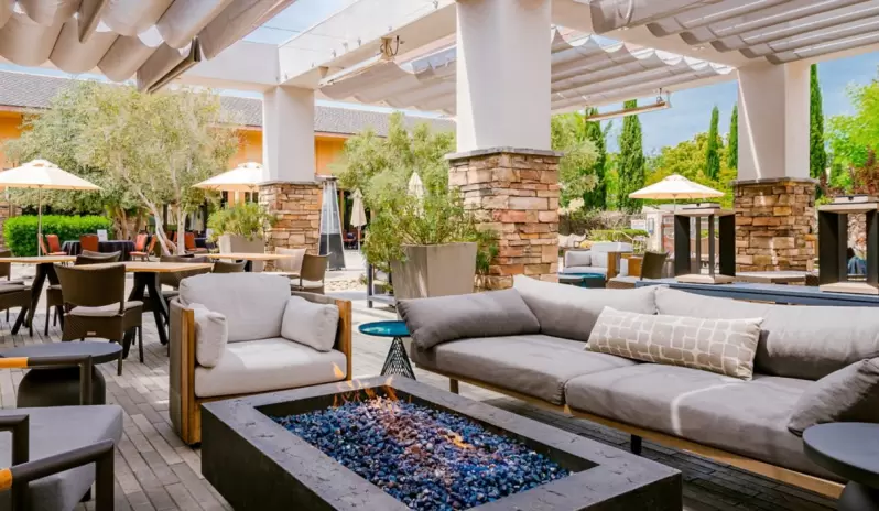 Pool patio firepit Pool patio firepit