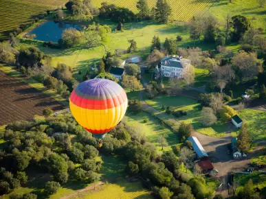 Hot air balloon ride over the valley Hot air balloon ride over the valley