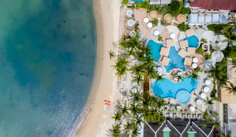 Outrigger Koh Samui Beach Resort Beach Aerial Outrigger Koh Samui Beach Resort Beach Aerial