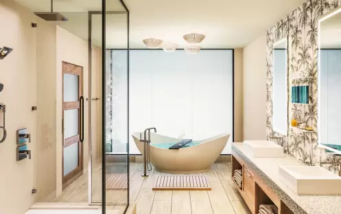 Lady Palm Club Swim-Up Suite With Media Room And Patio Tranquility Soaking Tub Lady Palm Club Swim-Up Suite With Media Room And Patio Tranquility Soaking Tub