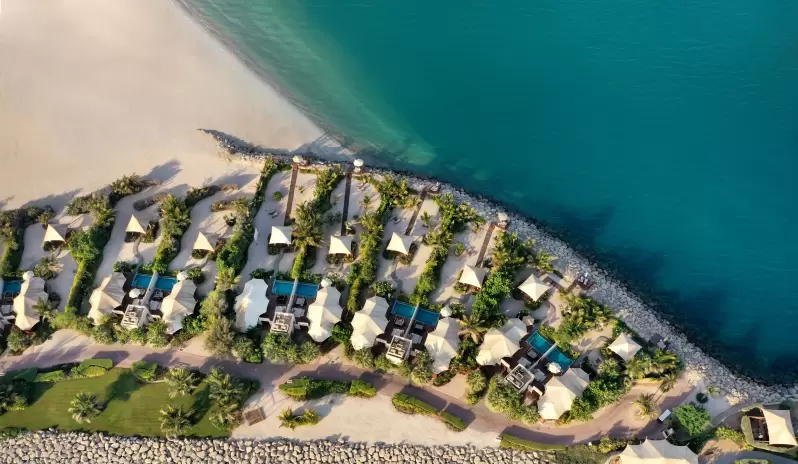 The Ritz-Carlton, Ras Al Khaimah, Al Hamra Beach Aerial The Ritz-Carlton, Ras Al Khaimah, Al Hamra Beach Aerial
