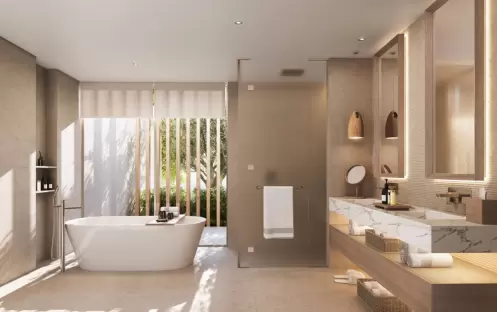 Deluxe Three Bedroom Suite Partial Sea View with Private Pool, Bathroom Deluxe Three Bedroom Suite Partial Sea View with Private Pool, Bathroom