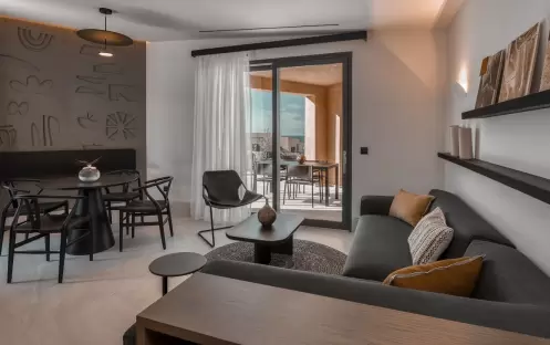 Novos Villa Sea View with Blissful Pool, Living Room Novos Villa Sea View with Blissful Pool, Living Room