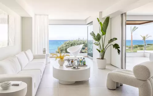 Luxury One Bedroom Suite Frontal Sea View Living Luxury One Bedroom Suite Frontal Sea View Living