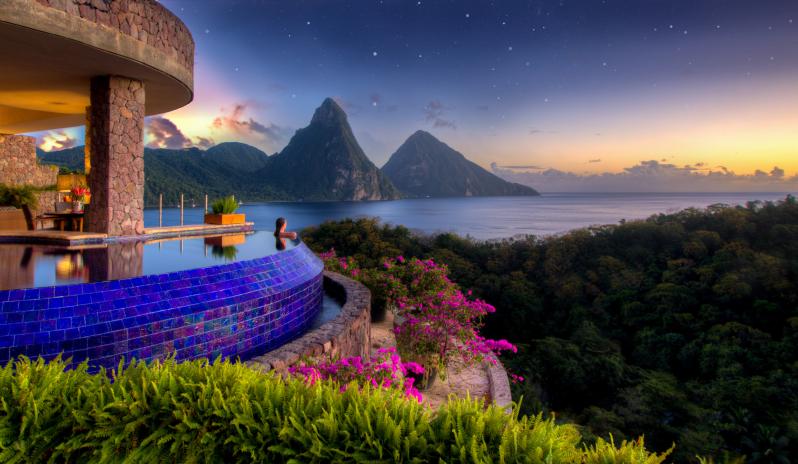 Jade Mountain St Lucia infinity pool and sea Jade Mountain St Lucia infinity pool and sea