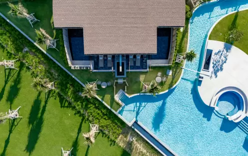 Seafront Double Pool Villa Aerial Seafront Double Pool Villa Aerial