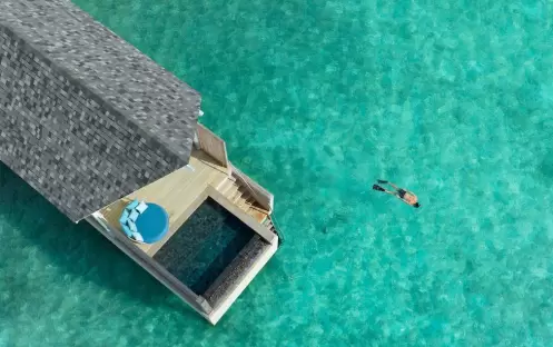 Water Villa with Pool, Aerial Water Villa with Pool, Aerial