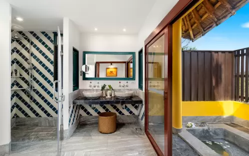 SAii PhiPhi Island Village Two Bedroom Oceanview Hillside Pool Villa King Bed Sink and Bathroom SAii PhiPhi Island Village Two Bedroom Oceanview Hillside Pool Villa King Bed Sink and Bathroom