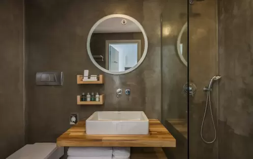 Grace Mykonos Deluxe Room with Plunge pool bathroom Grace Mykonos Deluxe Room with Plunge pool bathroom