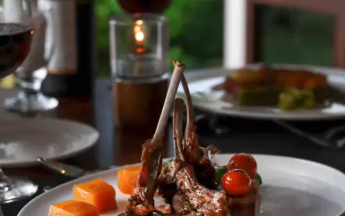 CHAR RACK LAMB W PRESSED POTATO AND BEET ROOT CHAR RACK LAMB W PRESSED POTATO AND BEET ROOT
