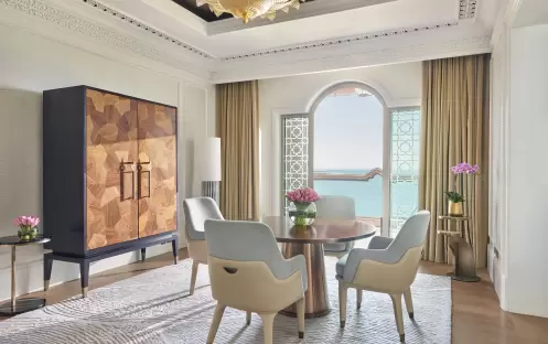 Emirates Palace Mandarin Oriental - Vegan Room (Partial Sea View) Dining Area Emirates Palace Mandarin Oriental - Vegan Room (Partial Sea View) Dining Area
