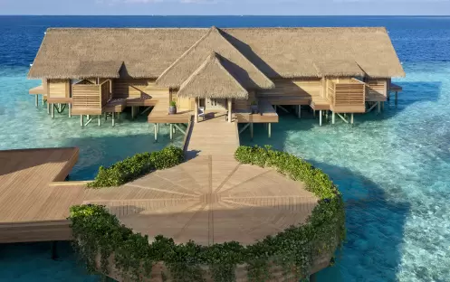 1. Two-Bedroom Overwater Villa_Entrance Aerial View 1. Two-Bedroom Overwater Villa_Entrance Aerial View
