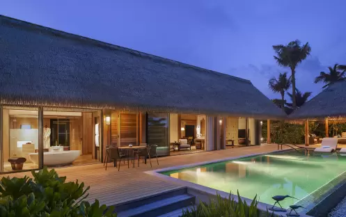 3. Grand Beach Villa at Dusk 3. Grand Beach Villa at Dusk