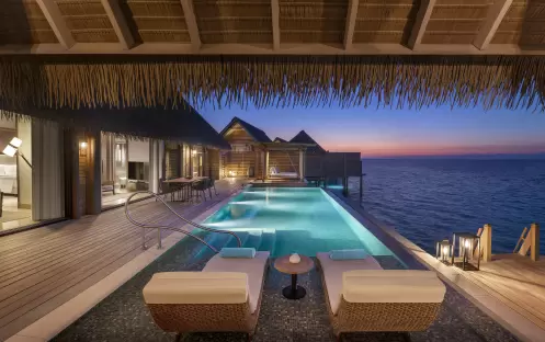 6. King Grand Overwater Villa_Pool at Dusk 6. King Grand Overwater Villa_Pool at Dusk
