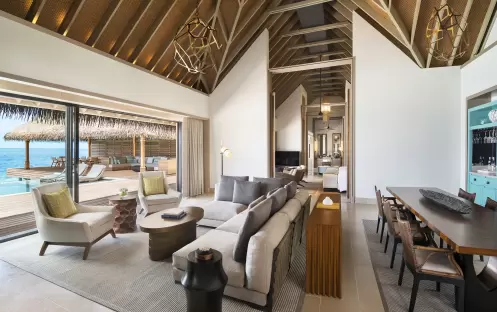 6. Three-Bedroom Overwater Villa_Living & Dining Area 6. Three-Bedroom Overwater Villa_Living & Dining Area