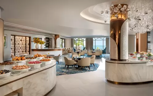 Atlantis the palm - Imperial Club King Ocean Room_Afternoon Tea Spread Atlantis the palm - Imperial Club King Ocean Room_Afternoon Tea Spread