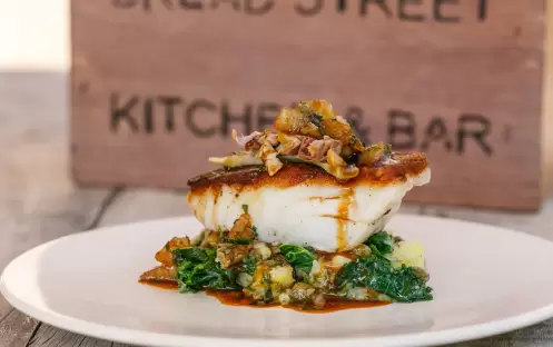 Atlantis the palm - Bread Street Kitchen & Bar_roastedcodwithcrushedpotatobabyartichokesaltedcapersredwinelemonsauce Atlantis the palm - Bread Street Kitchen & Bar_roastedcodwithcrushedpotatobabyartichokesaltedcapersredwinelemonsauce
